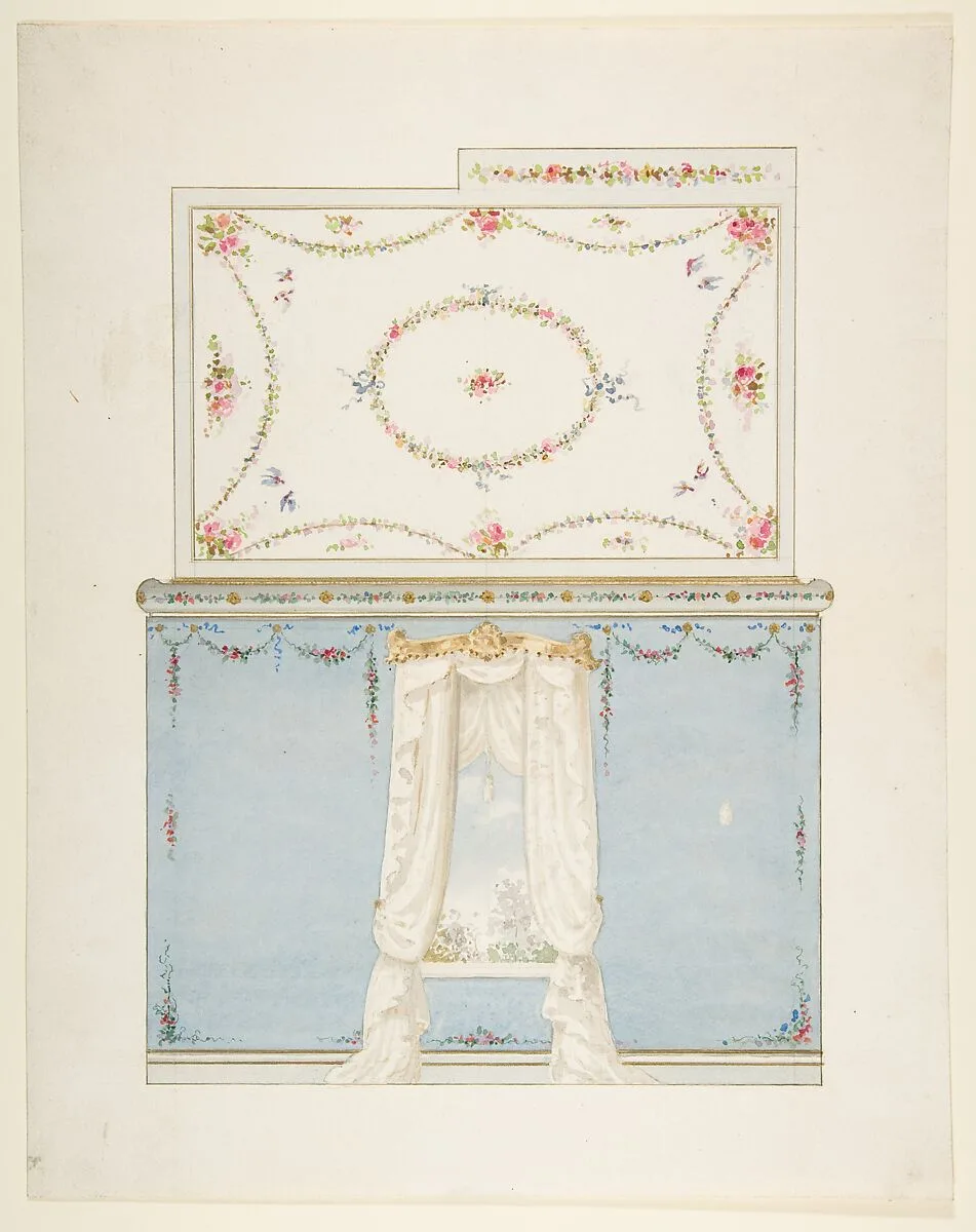 Ceiling and wall design — Anonymous, French, 19th century