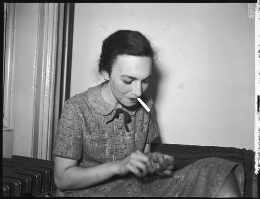 [Flash Test: Frances Collins Lindley Lighting Cigarette, New York City]