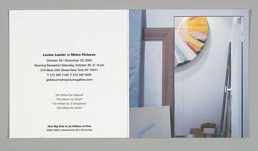 [Notecard Announcement for "Looking Forward", Metro Pictures, New York City]