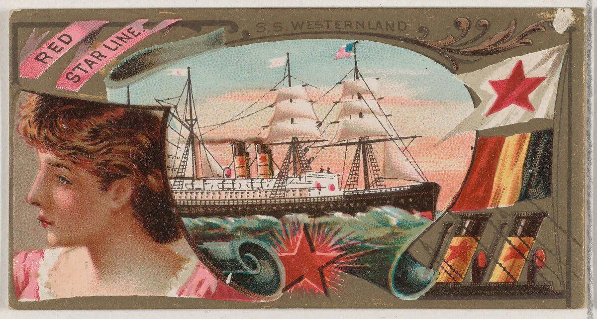 Steamship Westernland, Red Star Line, from the Ocean and River Steamers series (N83) for Duke brand cigarettes — W. Duke, Sons & Co.