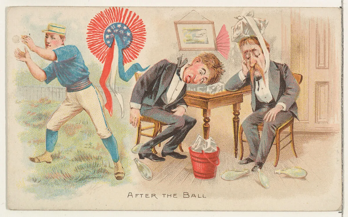 After the Ball, from the Talk of the Diamond set (N135) issued by Duke Sons & Co., a branch of the American Tobacco Company — W. Duke, Sons & Co.|Schumacher & Ettlinger|American Tobacco Company