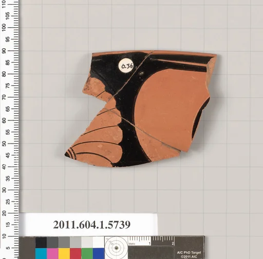 Terracotta rim fragment of a kylix: eye-cup (drinking cup)