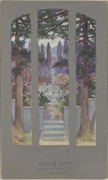 Design for window for Sarah Cochran, Linden Hall, Dawson, Pennsylvania — Agnes F. Northrop|Tiffany Studios
