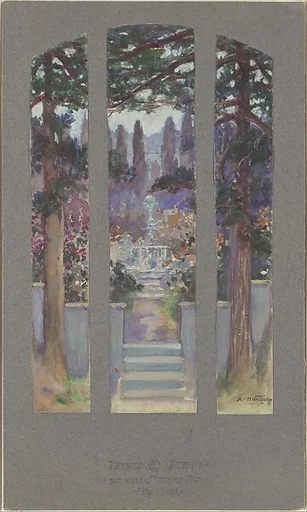Design for window for Sarah Cochran, Linden Hall, Dawson, Pennsylvania