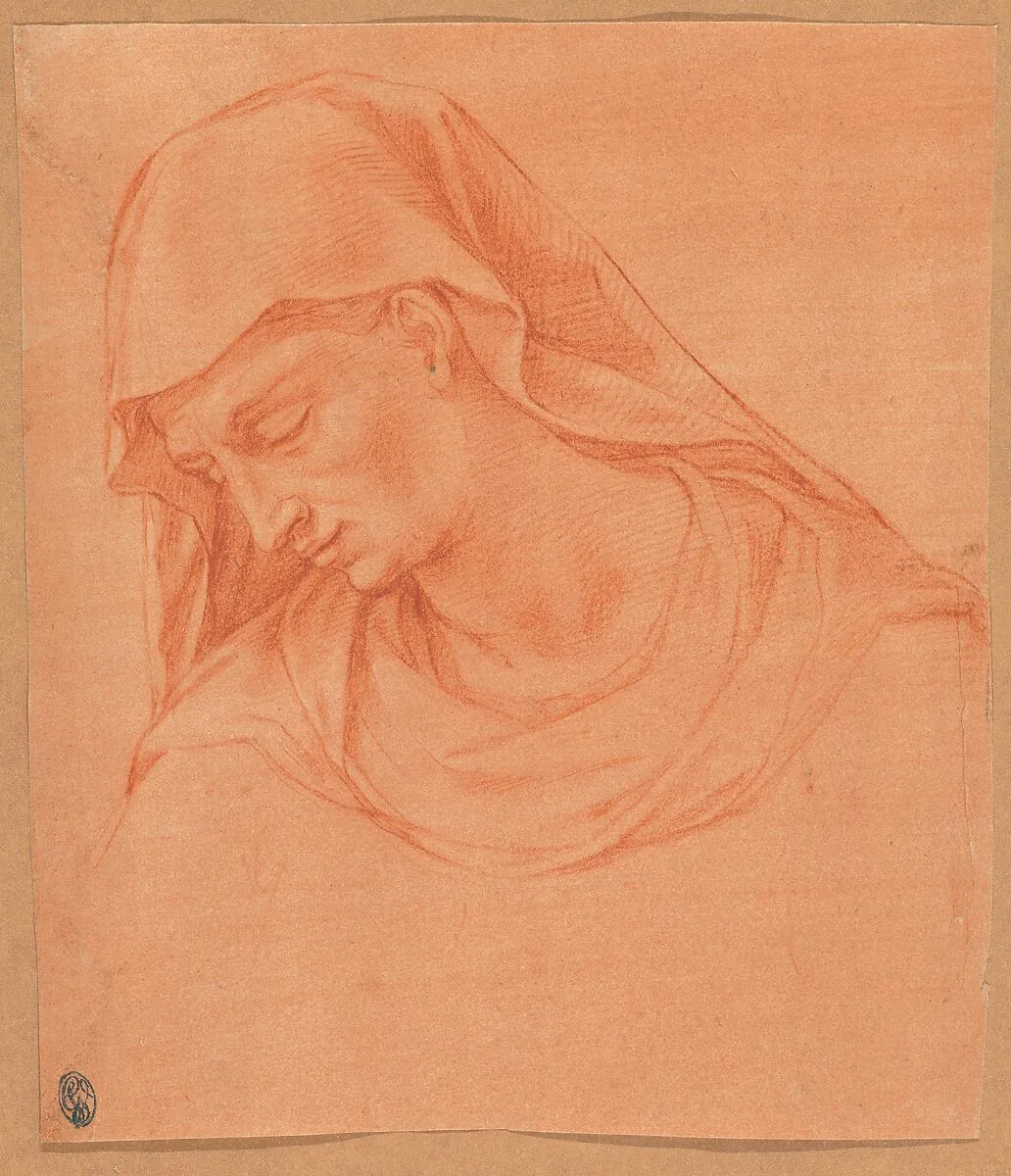 Head of a Mourning Woman in Profile to the Left — Girolamo Macchietti