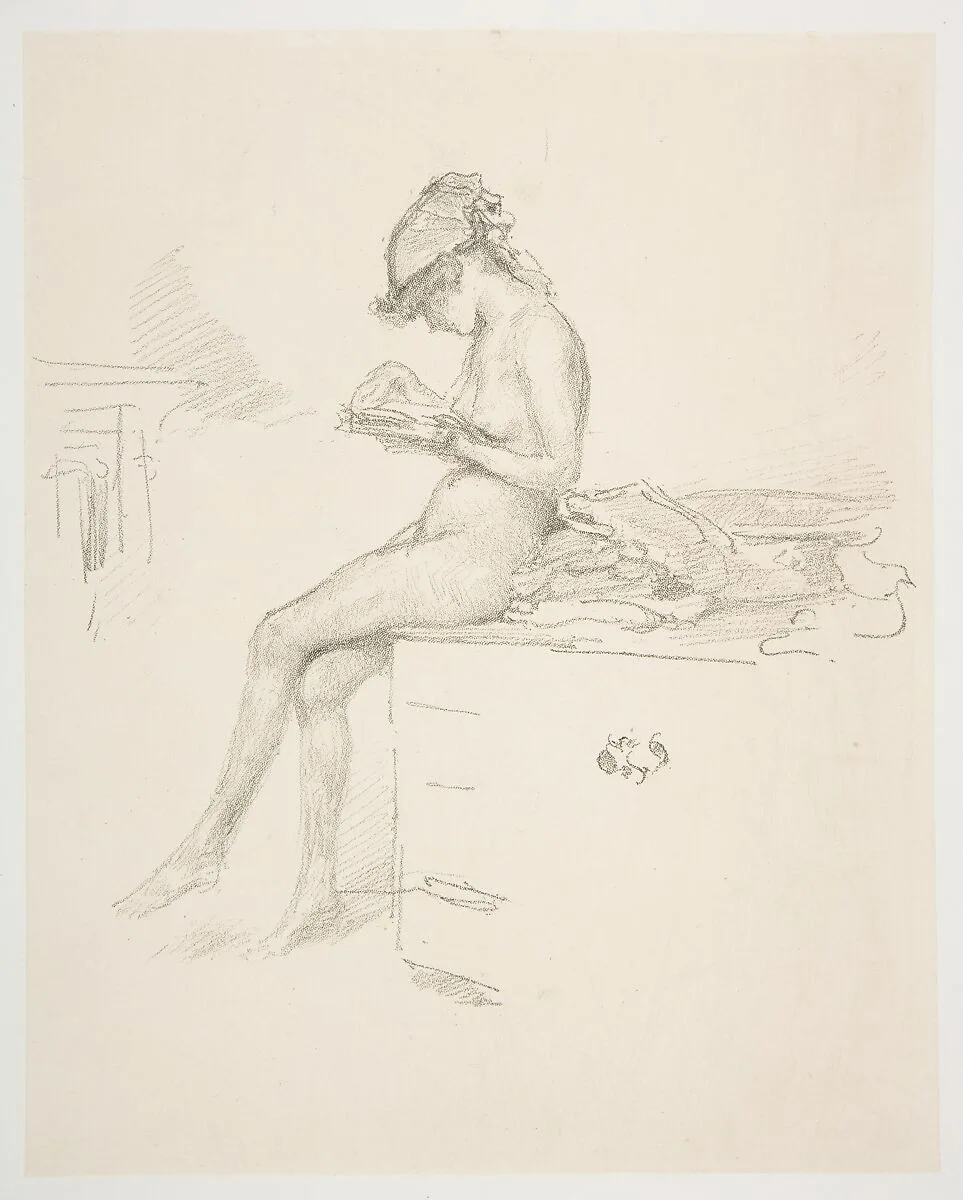 Little Nude Model, Reading — James McNeill Whistler