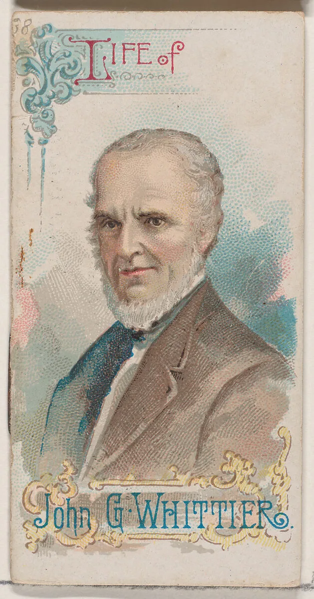 Life of John Greenleaf Whittier, from the Histories of Poor Boys and Famous People series of booklets (N79) for Duke brand cigarettes — W. Duke, Sons & Co.|Knapp & Company