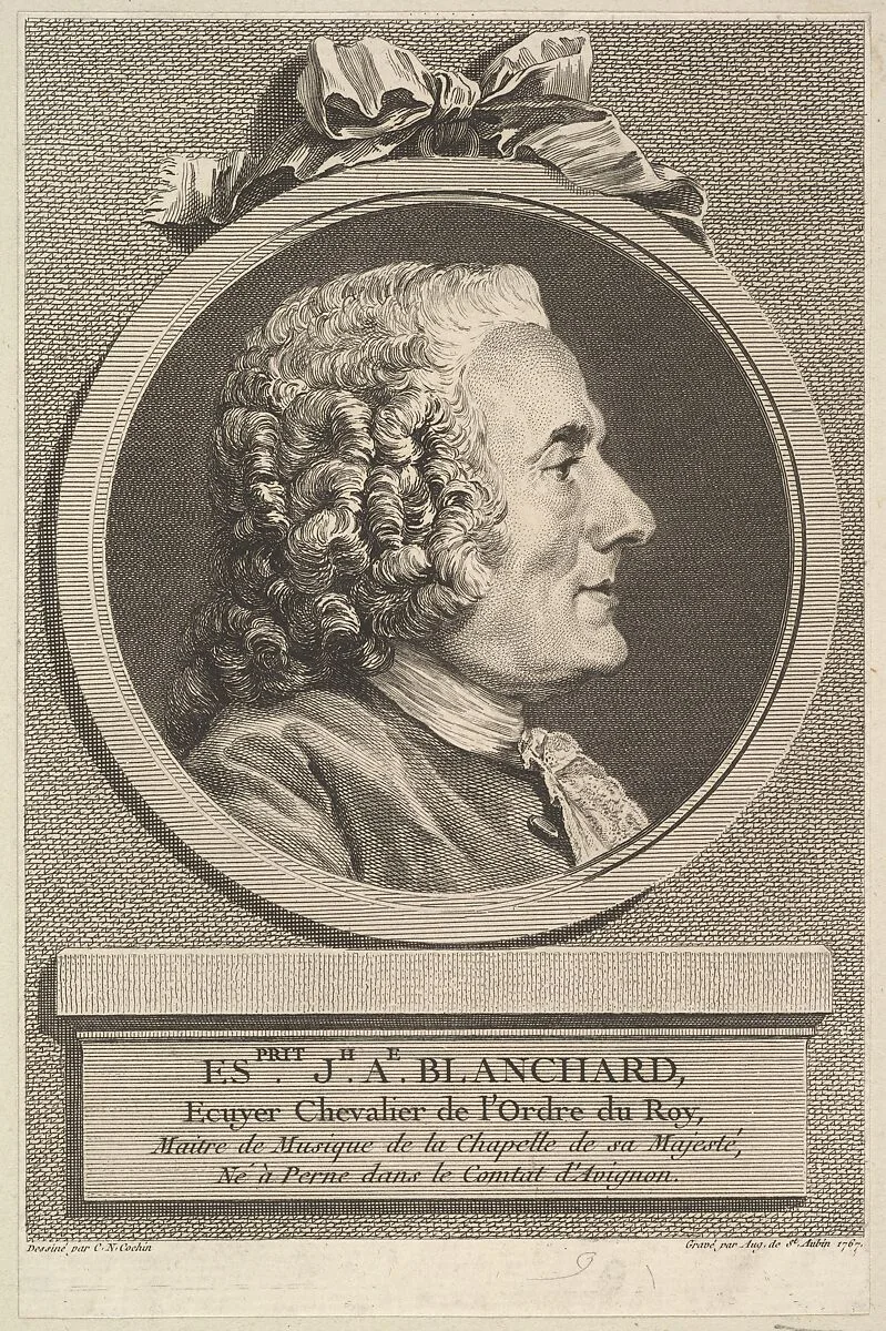 Portrait of Esprit-Joseph-Antoine Blanchard — Augustin de Saint-Aubin|Charles Nicolas Cochin II