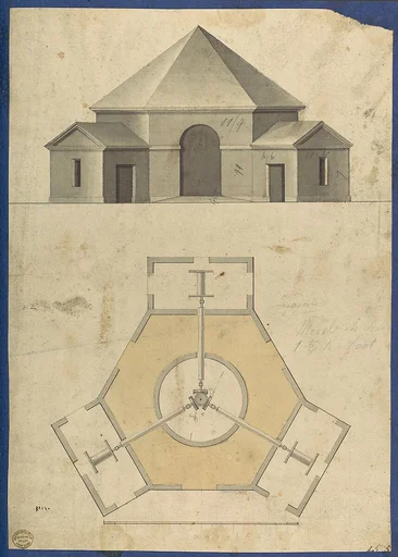 Outbuilding with Three Gears, from Chippendale Drawings, Vol. II