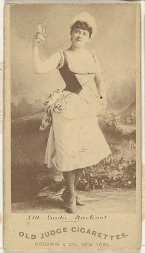Sadie Martinot, from the Actors and Actresses series (N171) for Old Judge Cigarettes