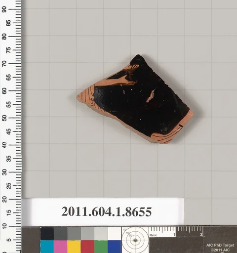 Terracotta rim fragment of a stemless? kylix (drinking cup)