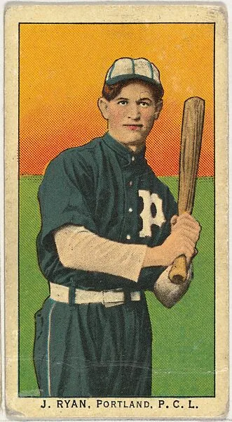 J. Ryan, Portland, Pacific Coast League, from the "Obak Baseball Players" set (T212), issued by the American Tobacco Company to promote Obak Mouthpiece Cigarettes — American Tobacco Company