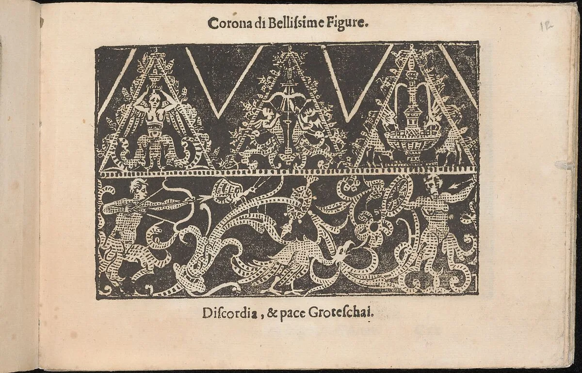 Corona delle Nobile et Virtuose Donne, Libro Terzo, page 12 (recto) — Alessandro de' Vecchi|Cesare Vecellio