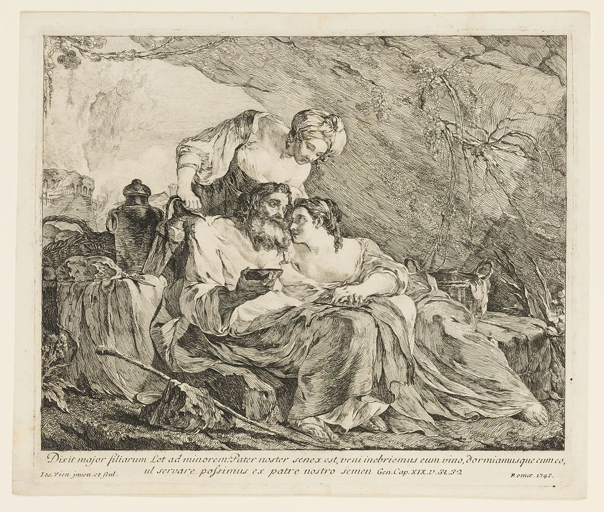 Lot and His Daughters — Joseph Marie Vien