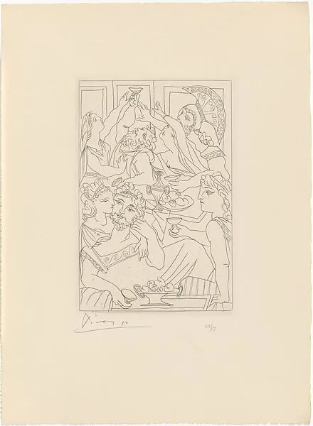 The Feast, from Lysistrata by Aristophanes — Pablo Picasso|Roger Lacourière|The Limited Editions Club