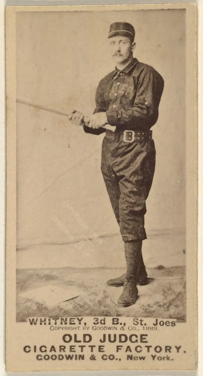 Charles F. Whitney, 3rd Base, St. Joseph Clay Eaters, from the Old Judge series (N172) for Old Judge Cigarettes — Goodwin & Company