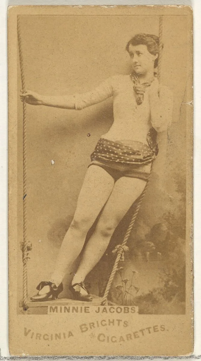 Minnie Jacobs, from the Actors and Actresses series (N45, Type 1) for Virginia Brights Cigarettes — Allen & Ginter