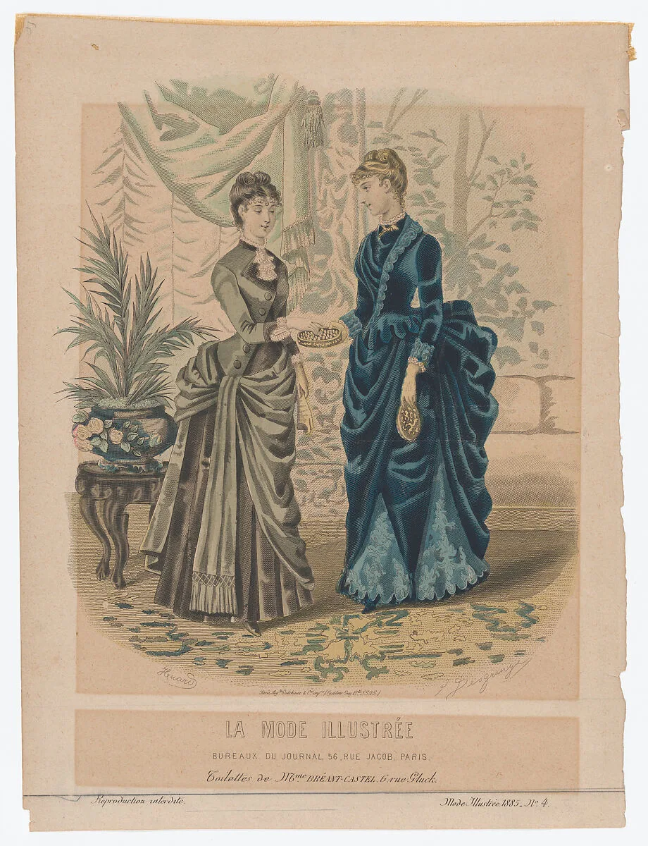 Toilettes de Mme Bréant-Castel, from La Mode Illustrée, 1855, No. 4 — Isabelle Desgrange