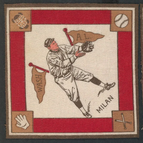 Clyde Milan, Washington, American League from Baseball Players Felt Blanket series (B18) — Unknown