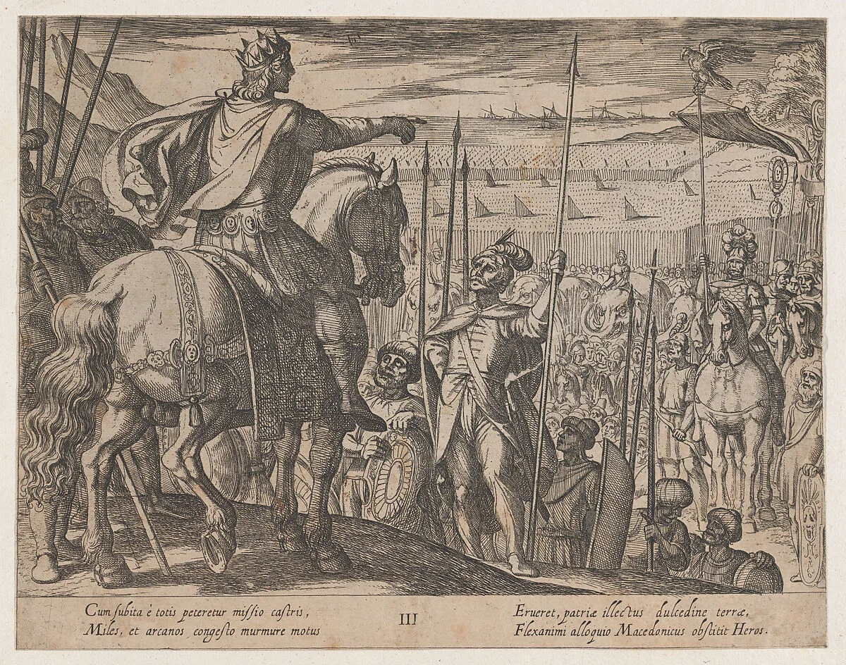Plate 3: Alexander Instructing his Soldiers, from The Deeds of Alexander the Great — Antonio Tempesta|Johannes Baptista Vrints