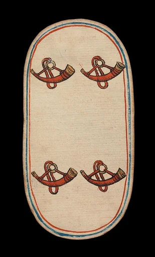 4 of Horns, from The Cloisters Playing Cards