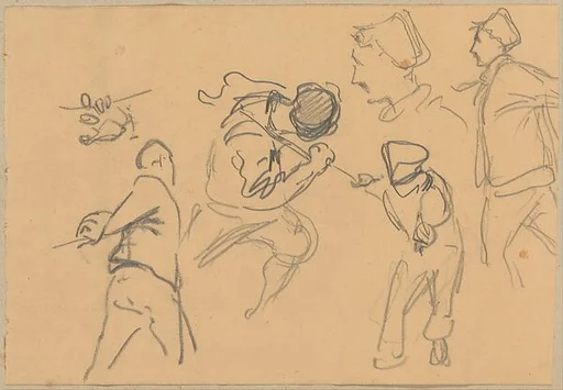 Men Pulling Ropes (from Scrapbook)