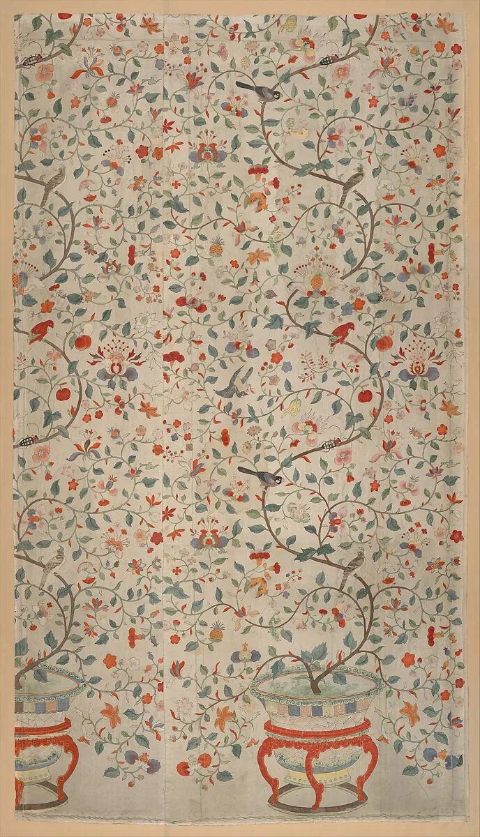 Wall panel with garden urns — Unknown