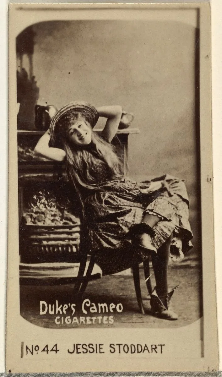 Card Number 44, Jessie Stoddart, from the Actors and Actresses series (N145-4) issued by Duke Sons & Co. to promote Cameo Cigarettes — W. Duke, Sons & Co.