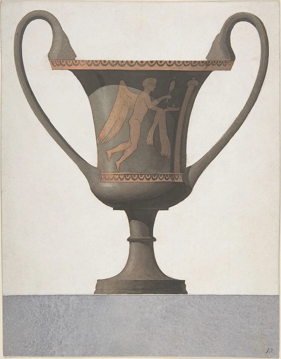 Greek Vase featuring Eros — Anonymous, French, 18th century