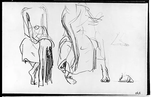 Seated Javanese Dancers (from Sketchbook of Javanese Dancers) — John Singer Sargent