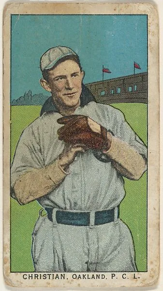 Christian, Oakland, Pacific Coast League, from the "Obak Baseball Players" set (T212), issued by the American Tobacco Company to promote Obak Mouthpiece Cigarettes — American Tobacco Company