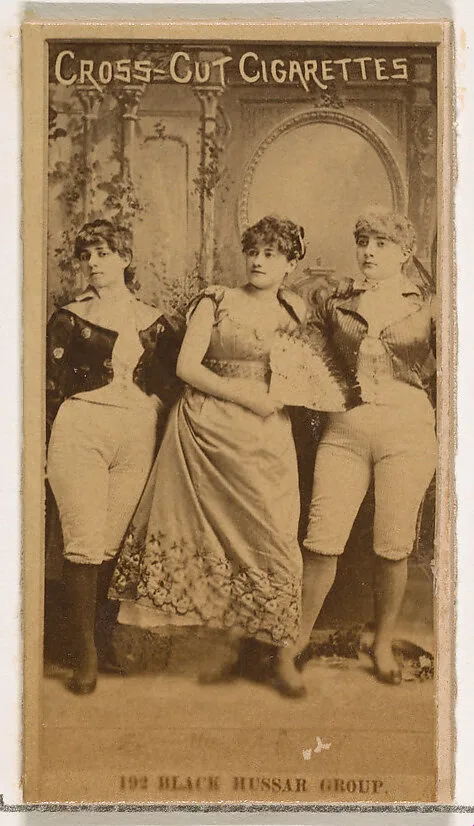 Card Number 192, Black Hussar Group, from the Actors and Actresses series (N145-2) issued by Duke Sons & Co. to promote Cross Cut Cigarettes — W. Duke, Sons & Co.