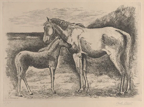 Mare and Foal — Carlo Carrá