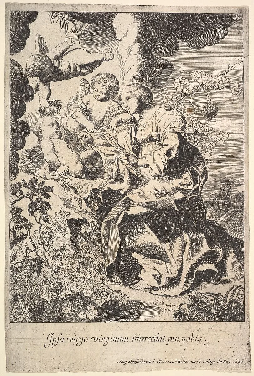 Virgin and child with angels — Pierre Brebiette