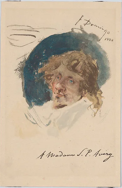 Head of man turned left — Mary Ann Ogden Avery|Francisco Domingo y Marqués