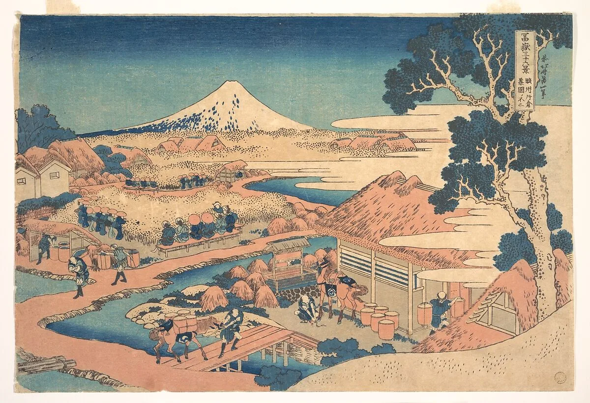 冨嶽三十六景 駿州片倉茶園の不二|Fuji from the Katakura Tea Fields in Suruga (Sunshū Katakura chaen no Fuji), from the series Thirty-six Views of Mount Fuji (Fugaku sanjūrokkei) — Katsushika Hokusai