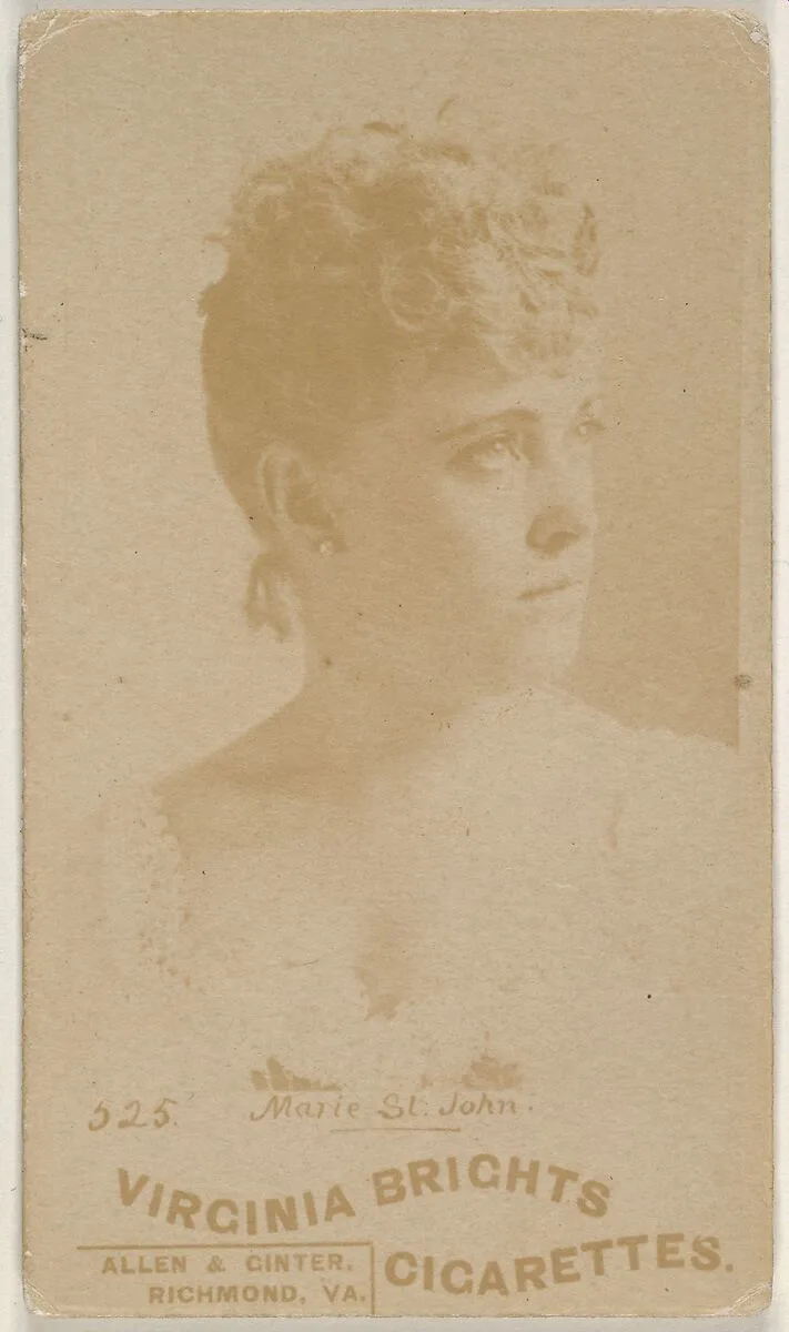 Card 525, Marie St. John, from the Actors and Actresses series (N45, Type 6) for Virginia Brights Cigarettes — Allen & Ginter