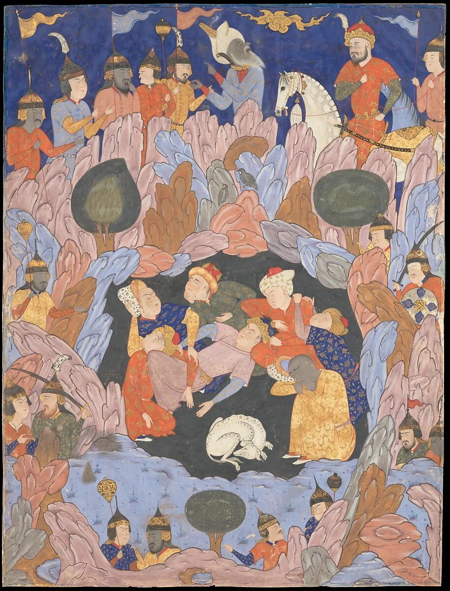 "The Seven Sleepers of Ephesus", Folio from a Falnama (Book of Omens) — Unknown