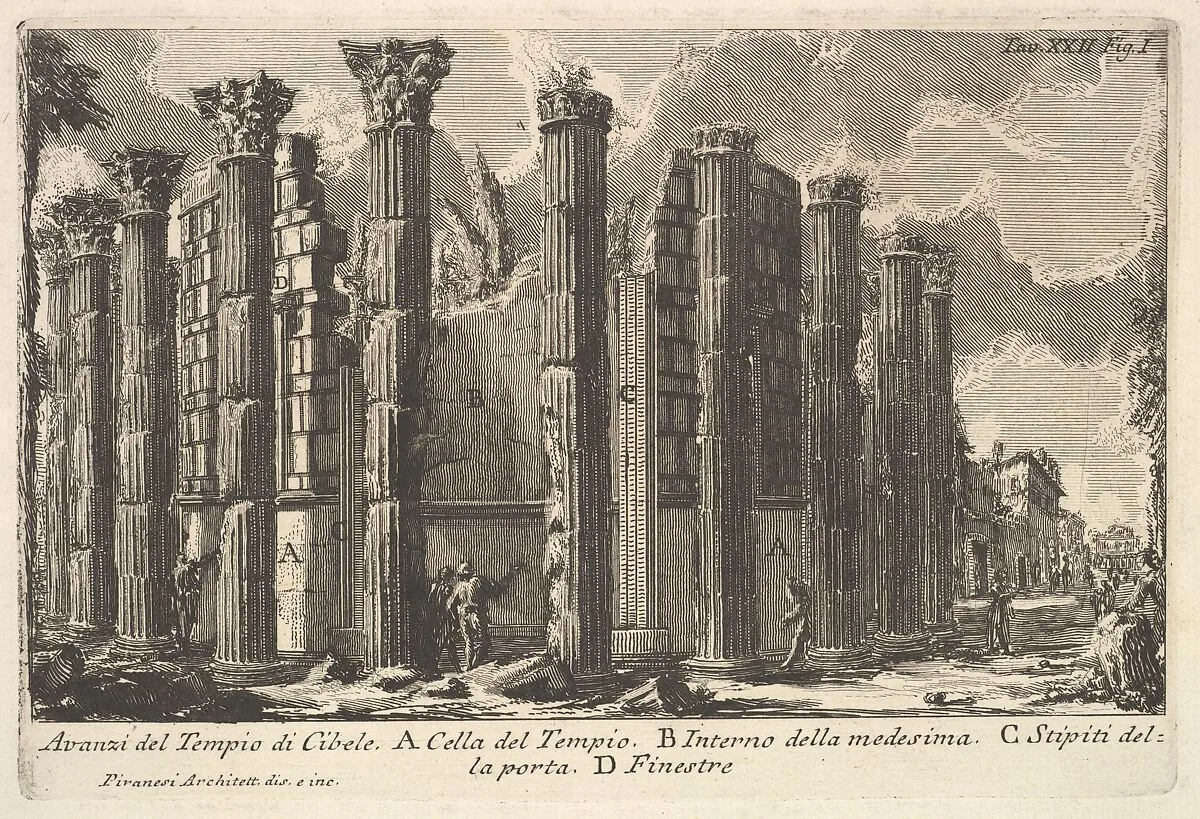 Remains of the Temple of Cybele (Avanzi del Tempio di Cibele) — Giovanni Battista Piranesi