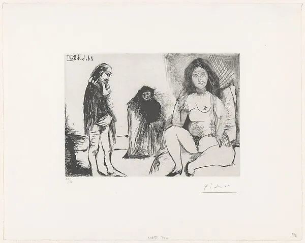 Pensive Man and a Young Woman with Célestine, from 347 Suite — Pablo Picasso|Aldo and Piero Crommelynck|Galerie Louise Leiris