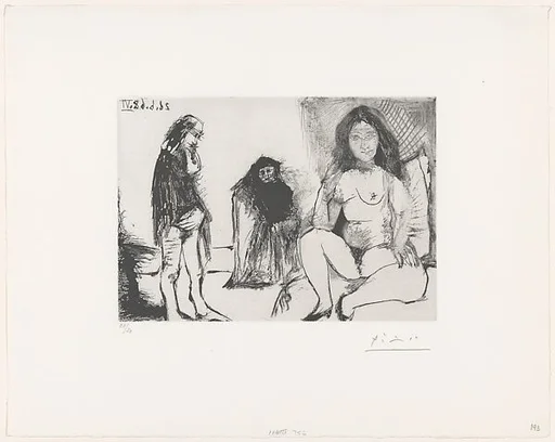 Pensive Man and a Young Woman with Célestine, from 347 Suite