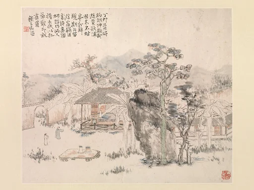 清 吳滔 園林圖 冊頁|Garden scene