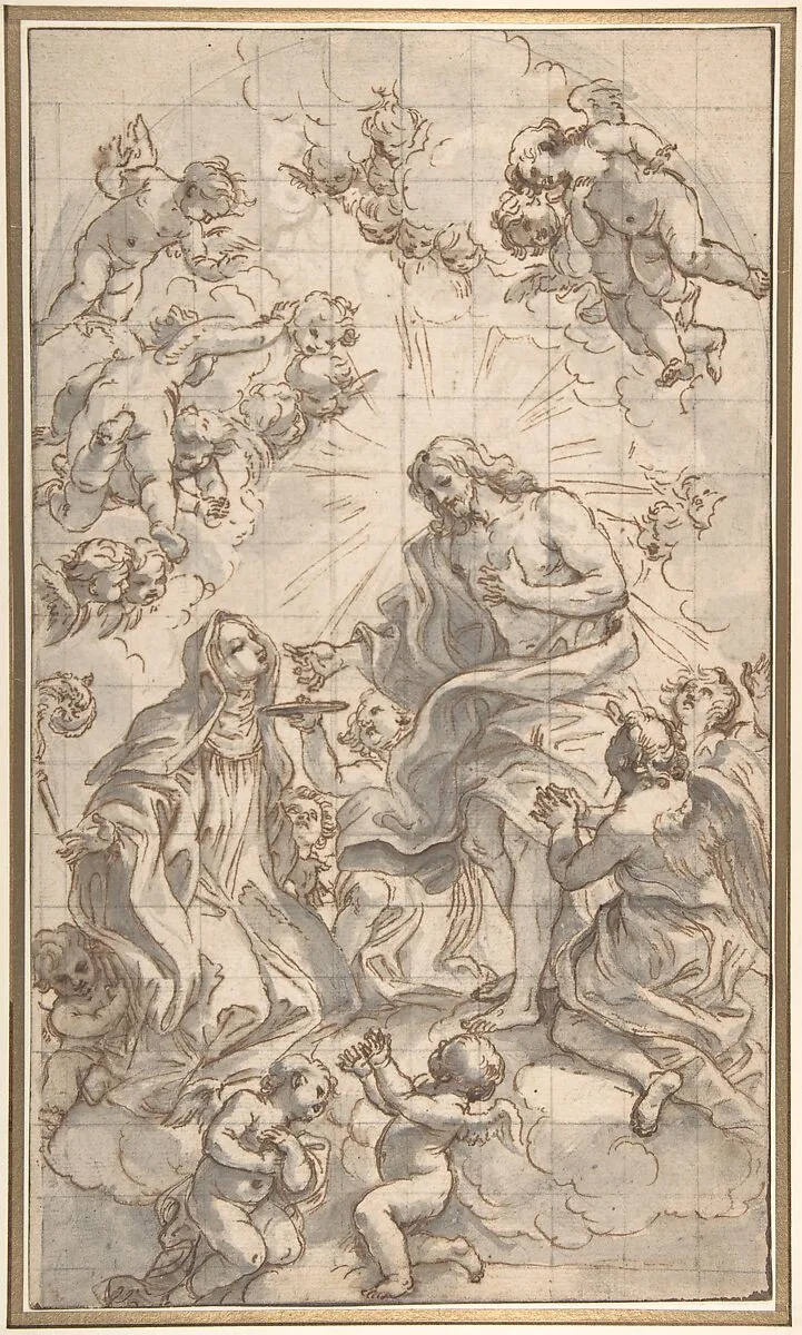 Christ Giving the Host to a Holy Abbess — Giovanni Battista Gaulli (Il Baciccio)