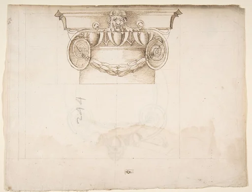 Palazzo dei Conservatori, Ionic capital, elevation (recto) Palazzo dei Conservatori, Ionic capital, plan and projection (verso)