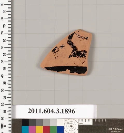 Terracotta fragment of a kylix: Band cup (drinking cup)