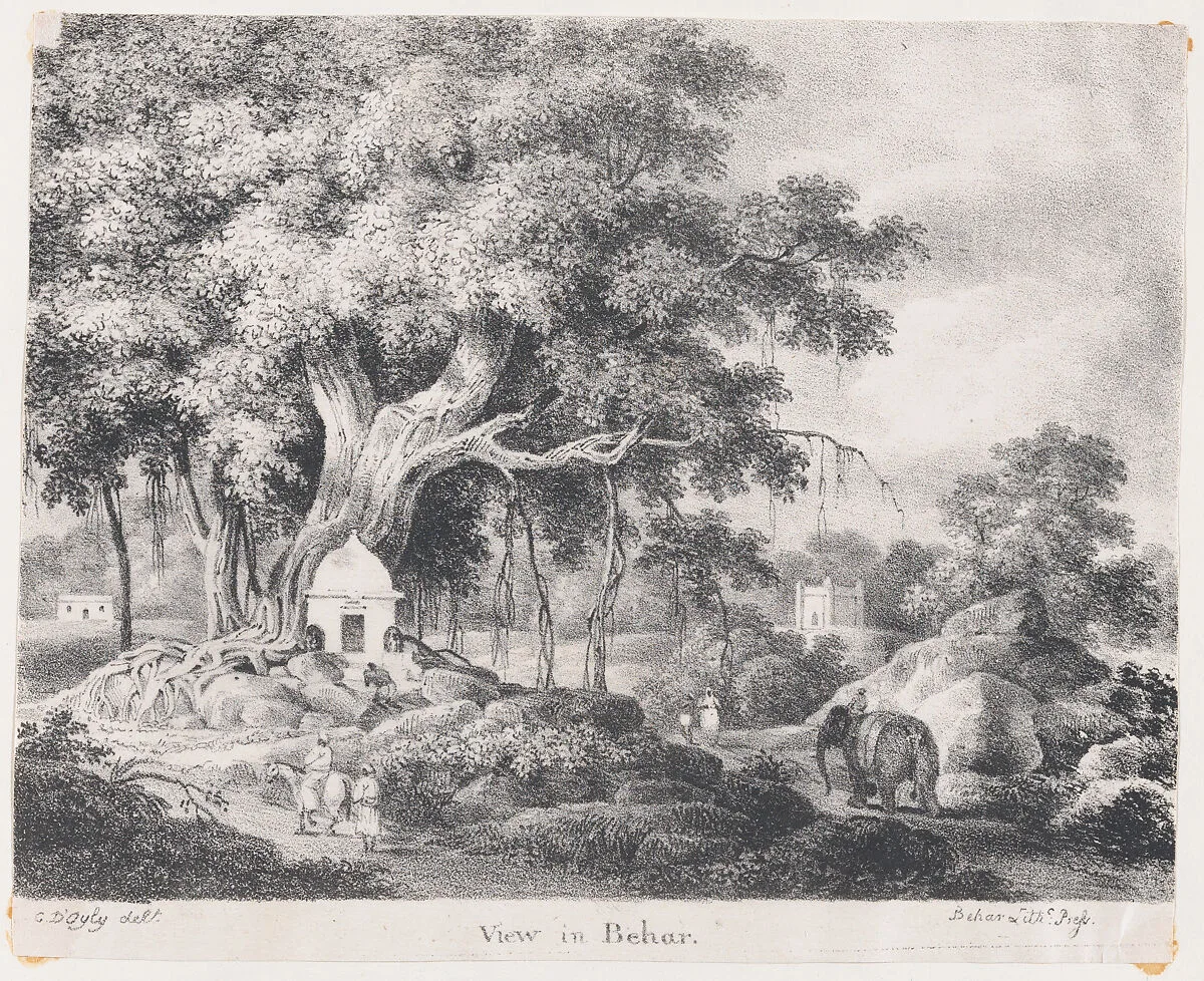 View in Behar, in an Anglo-Indian Album associated with Sir Charles D'Oyly — Sir Charles D'Oyly|Behar Lithographic Press