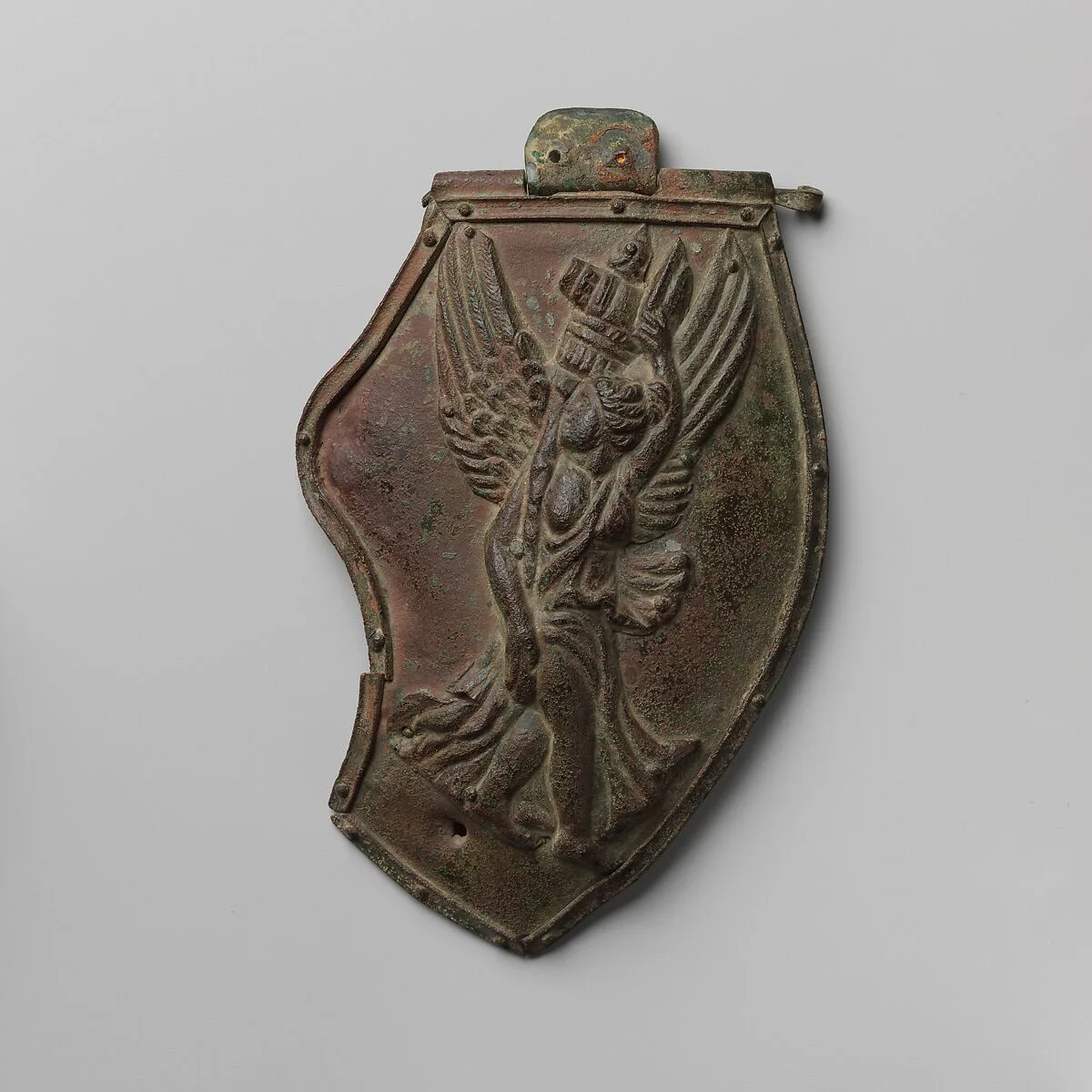 Bronze cheek piece of a helmet — Unknown