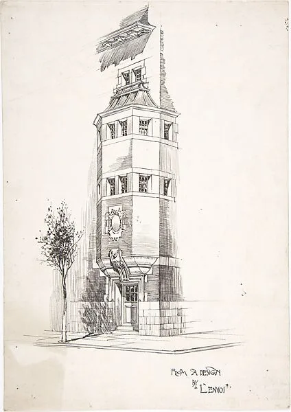 Sketch for an architectural magazine — Anonymous, British, late 19th to early 20th century