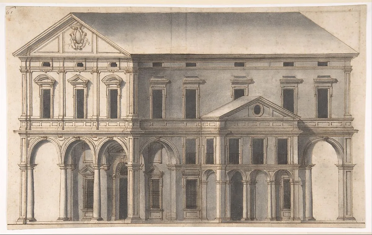 Project for a Public Building on a Square — Anonymous, Italian, 16th century