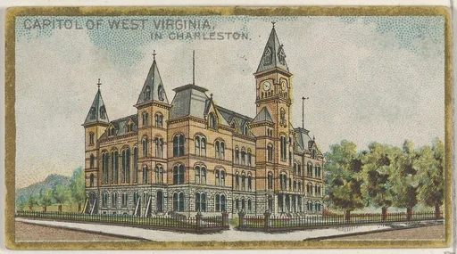 Capitol of West Virginia in Charleston, from the General Government and State Capitol Buildings series (N14) for Allen & Ginter Cigarettes Brands